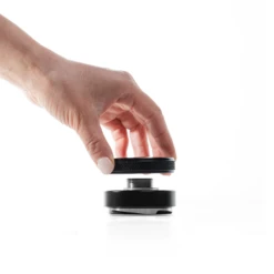 Espresso Distribution Tool & Leveler - Black, 58mm -Coffee Machine Shop ep leveler lifestyle