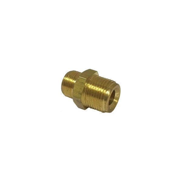 3/8" M BSP X 3/8" M Compression Fitting - Nickel (Special Order Item) 1 3/8" M BSP X 3/8" M Compression Fitting - Nickel (Special Order Item)